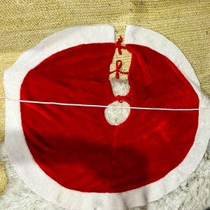 Santa fur Christmas holiday Tree skirt